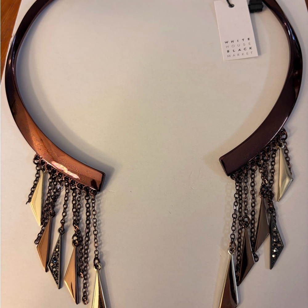White House Black Market Metallic Necklace with Silver Accents